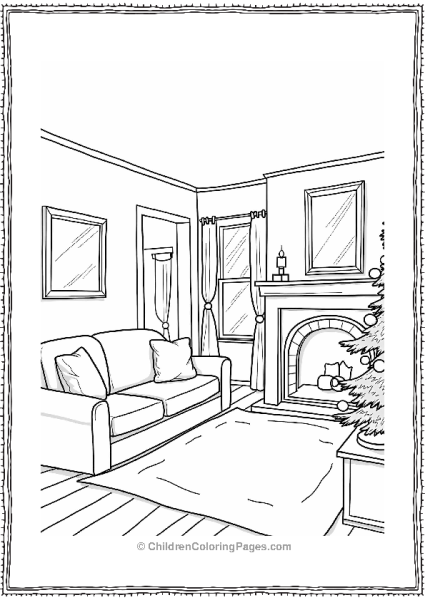 Home Alone Cozy Living Room Scene Free PDF Printable