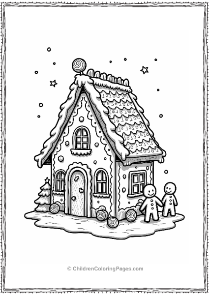 Home Alone Gingerbread House Coloring Page Free PDF Printable