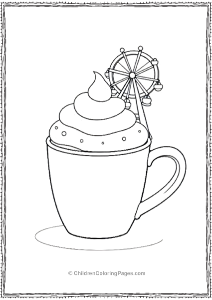 Hot Chocolate Decorated With Ferris Wheel Free PDF Printable