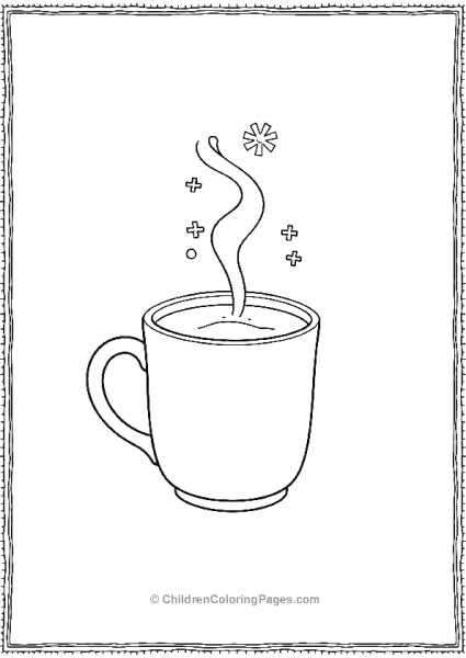 Hot Chocolate Steam Turing In Snowflakes Free PDF Printable