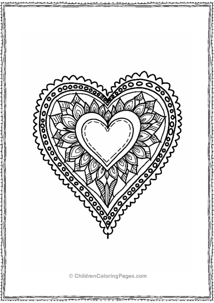 Indian Rangoli Heart Design Free PDF Printable