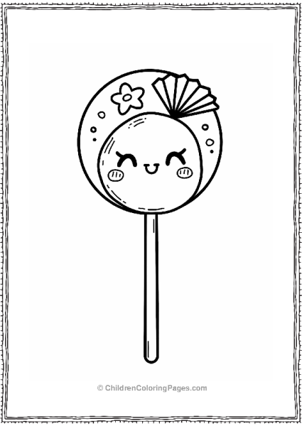 Japanese Mochi Lollipop With Cherry Blossoms Free PDF Printable