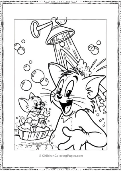 Jerry And Tom In A Bubble Bath Free PDF Printable