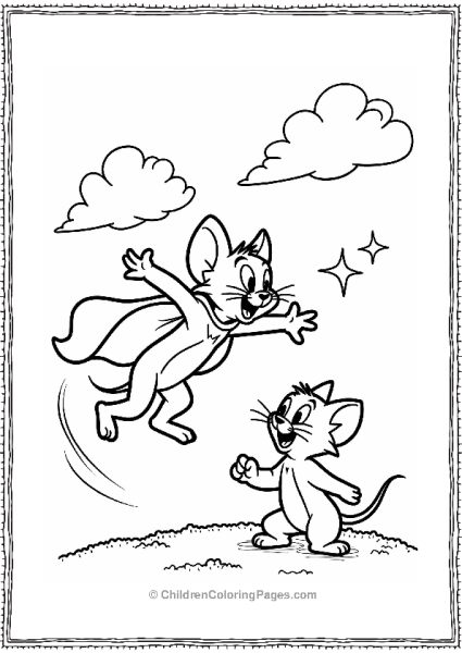 Jerry The Superhero Mouse Flying Free PDF Printable