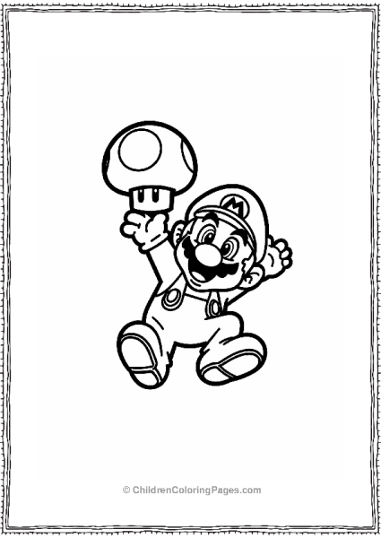 Jumping Mario With Super Mushroom Free PDF Printable