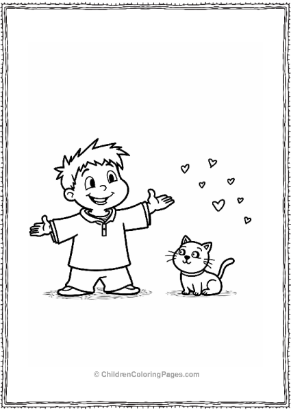 Cartoon Kevin And His Imaginary Cat Free PDF Printable