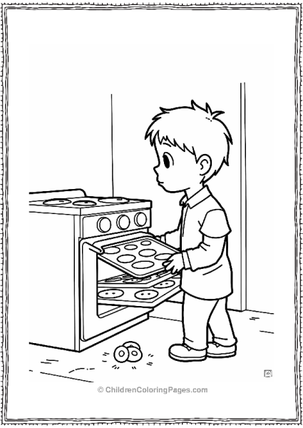 Cartoon Kevin Baking Cookies In Home Alone Free PDF Printable