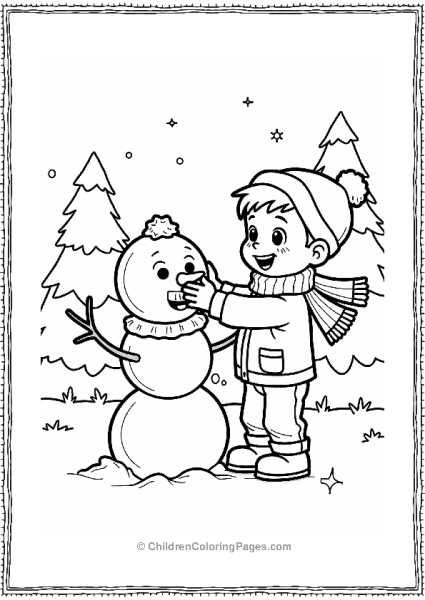 Cartoon Kevin Building A Snowman Free PDF Printable