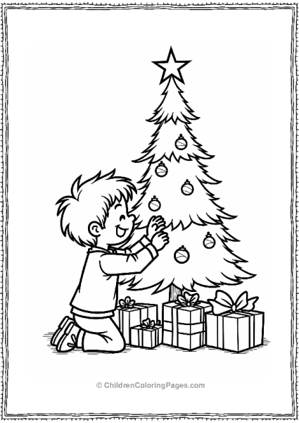 Cartoon Kevin Decorating A Christmas Tree Free PDF Printable