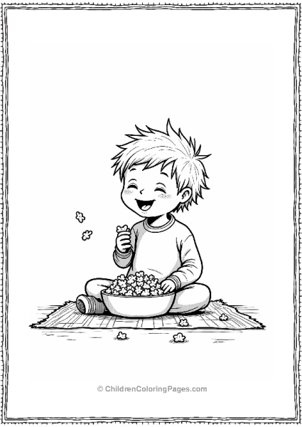 Cartoon Kevin Enjoying Snacks At Home Alone Free PDF Printable