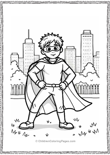 Cartoon Kevin The Superhero On His Lawn Free PDF Printable