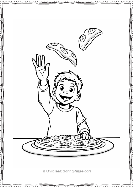 Cartoon Kevin Tossing Pizza Dough Free PDF Printable