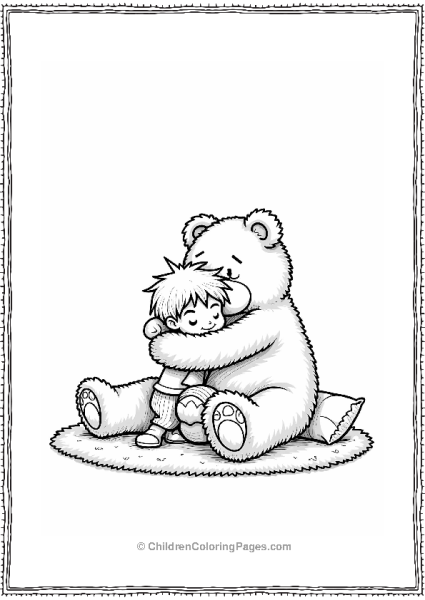 Cartoon Kevin With A Giant Teddy Bear Free PDF Printable