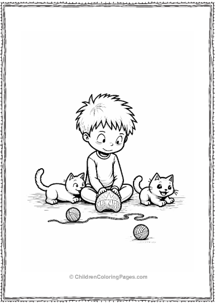 Cartoon Kevin With Kittens Free PDF Printable