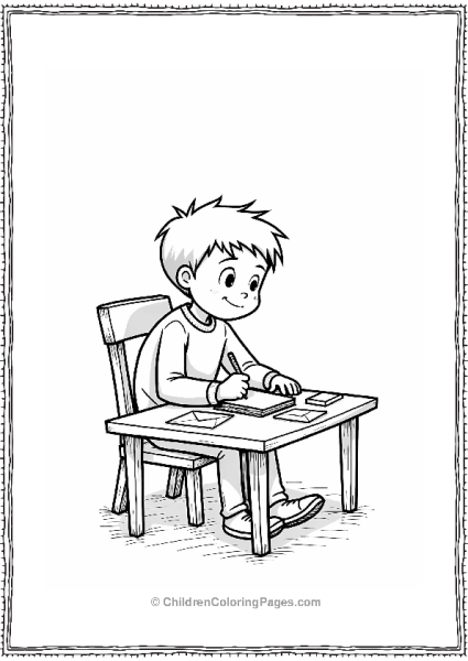 Cartoon Kevin Writing Thank You Notes Free PDF Printable