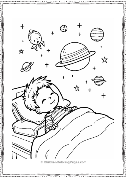 Cartoon Kevin’s Dream Adventure In Space Free PDF Printable