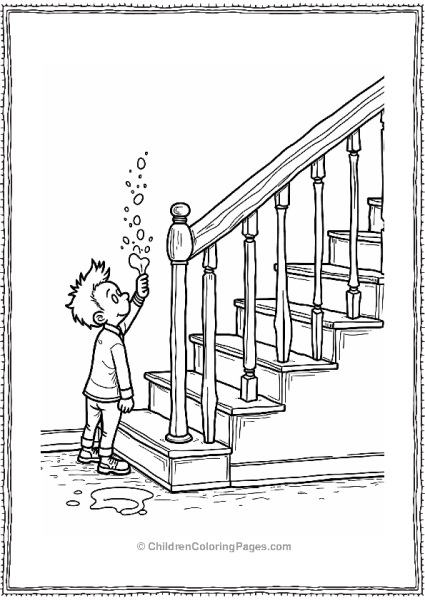 Cartoon Kevin’s Ice Surprise On The Stairs Free PDF Printable