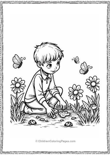 Cartoon Kevin’s Magical Garden Scene Free PDF Printable