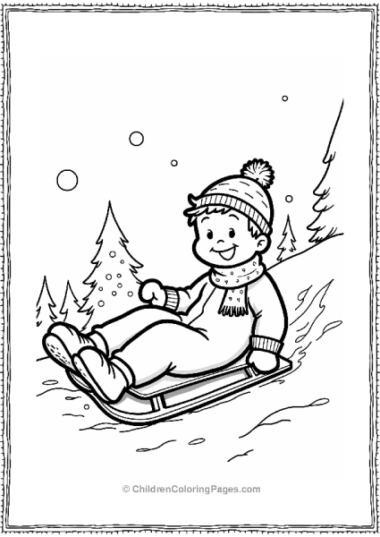 Cartoon Kevin’s Sledding Adventure Free PDF Printable