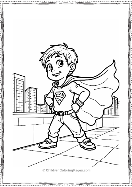 Cartoon Kevin’s  Superhero Moment On The Roof Free PDF Printable