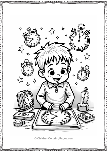 Cartoon Kevin’s Time Machine Adventure Free PDF Printable