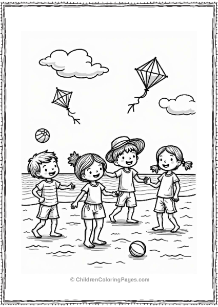 Kids Dancing On The Beach Free PDF Printable