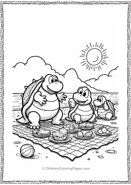 Koopa Troopa Beach Picnic Free PDF Printable