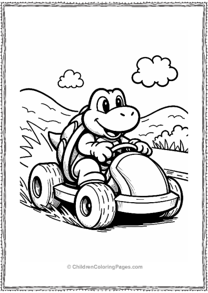 Koopa Troopa In His Go Kart Free PDF Printable