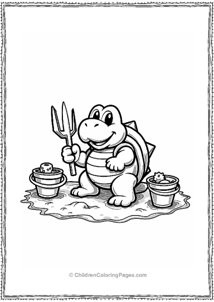 Koopa Troopa Playing In The Sand Free PDF Printable