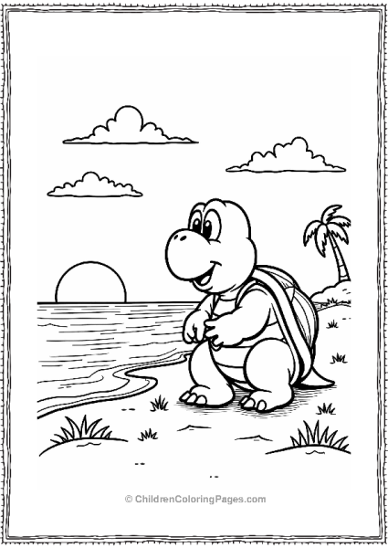 Koopa Troopa Watching The Sunset Free PDF Printable