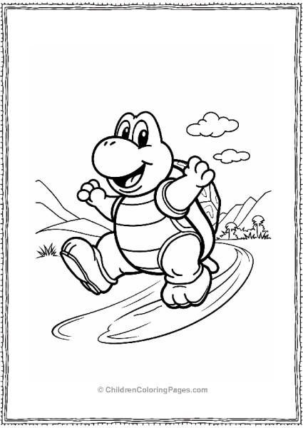 Koopa Troopa With Shell Power Up Free PDF Printable