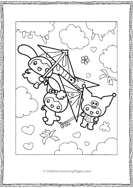 Kuromi And Friends Hang Gliding Adventure Free PDF Printable