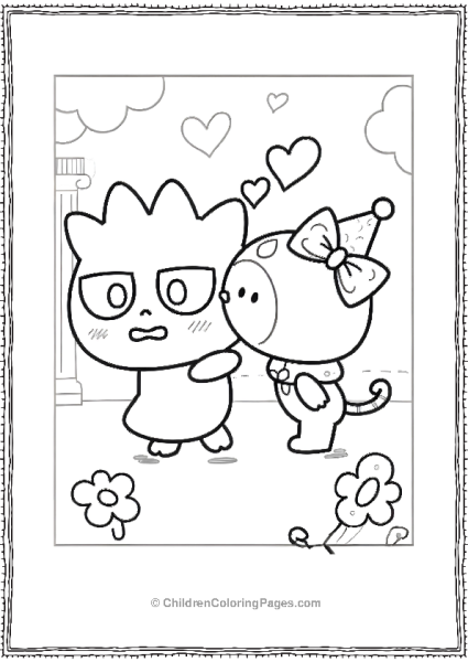 Kuromi And Her Friend Sharing A Kiss Free PDF Printable