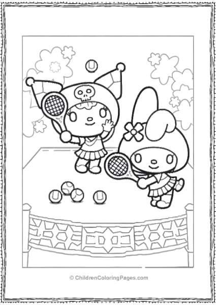 Kuromi And My Melody Tennis Match Free PDF Printable