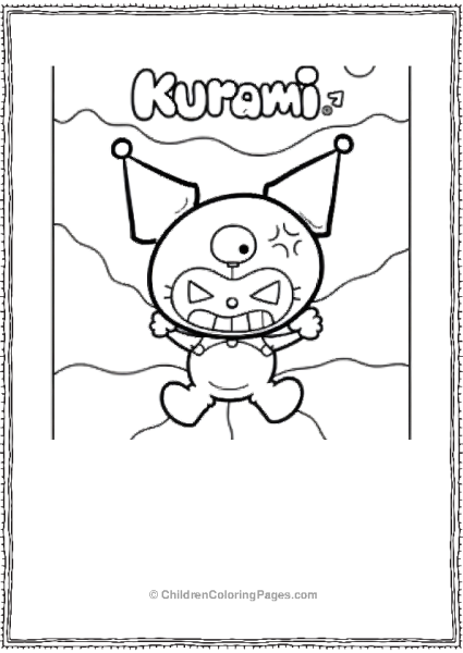 Kuromi Coloring Page Angry Face Free PDF Printable