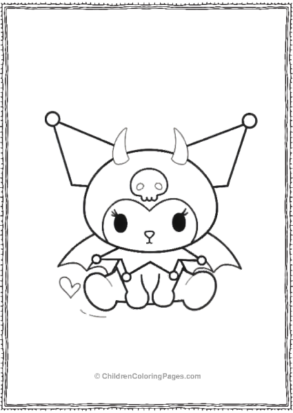 Kuromi Devil Costume Coloring Page Free PDF Printable