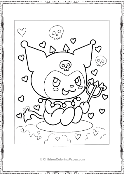 Kuromi Devilish Delight Coloring Page Free PDF Printable