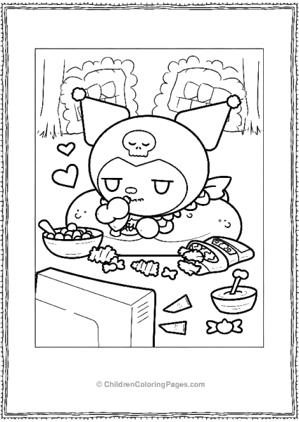 Kuromi Enjoys A Movie Night Snacking Spree Free PDF Printable