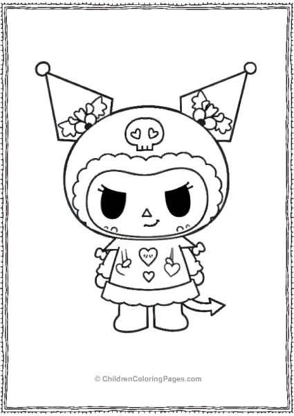 Kuromi Halloween Coloring Page Free PDF Printable