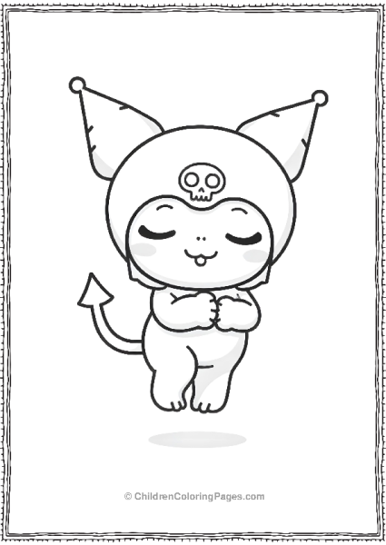 Kuromi In A Devil Costume Floating Free PDF Printable