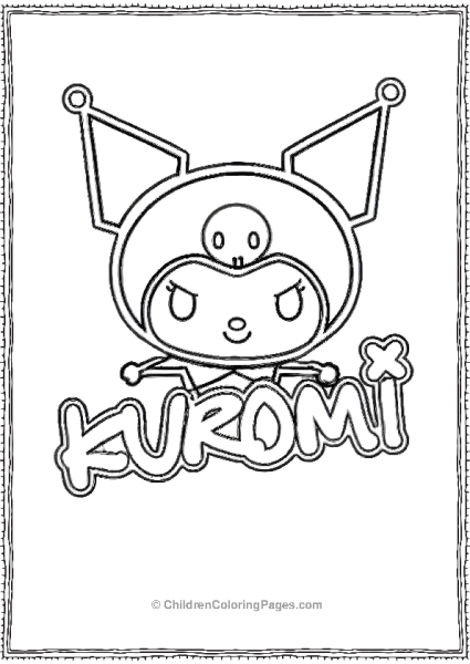 Kuromi In Space Coloring Page Free PDF Printable