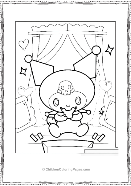 Kuromi On Stage Coloring Page Free PDF Printable