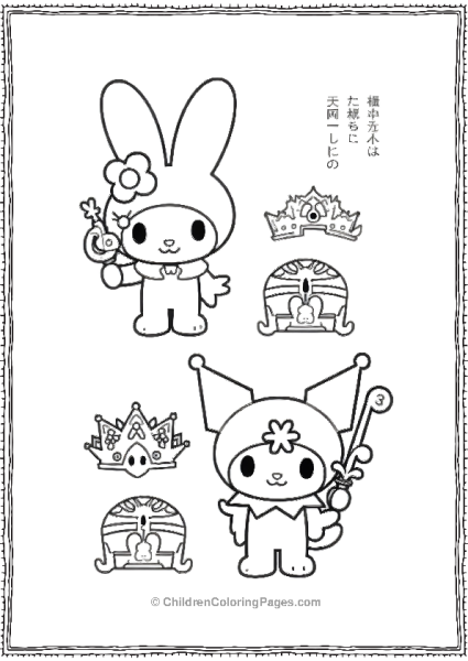 Kuromi Royal Dress Up Templates Free PDF Printable