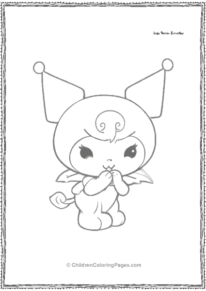 Kuromi Shy Coloring Page Free PDF Printable