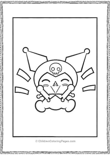 Kuromi Skull And Crossbones Coloring Page Free PDF Printable