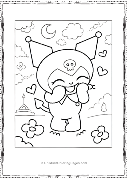 Kuromi Under The Moonlight Free PDF Printable