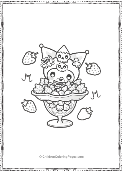 Kuromi’s Spooky Strawberry Sundae Free PDF Printable