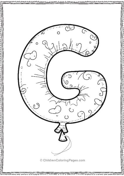 Large G Balloon Free PDF Printable