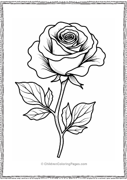 Layered Petals Rose Illustration Free PDF Printable