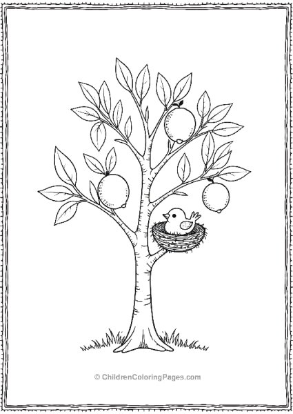 Lemon Tree With A Bird Nest Free PDF Printable